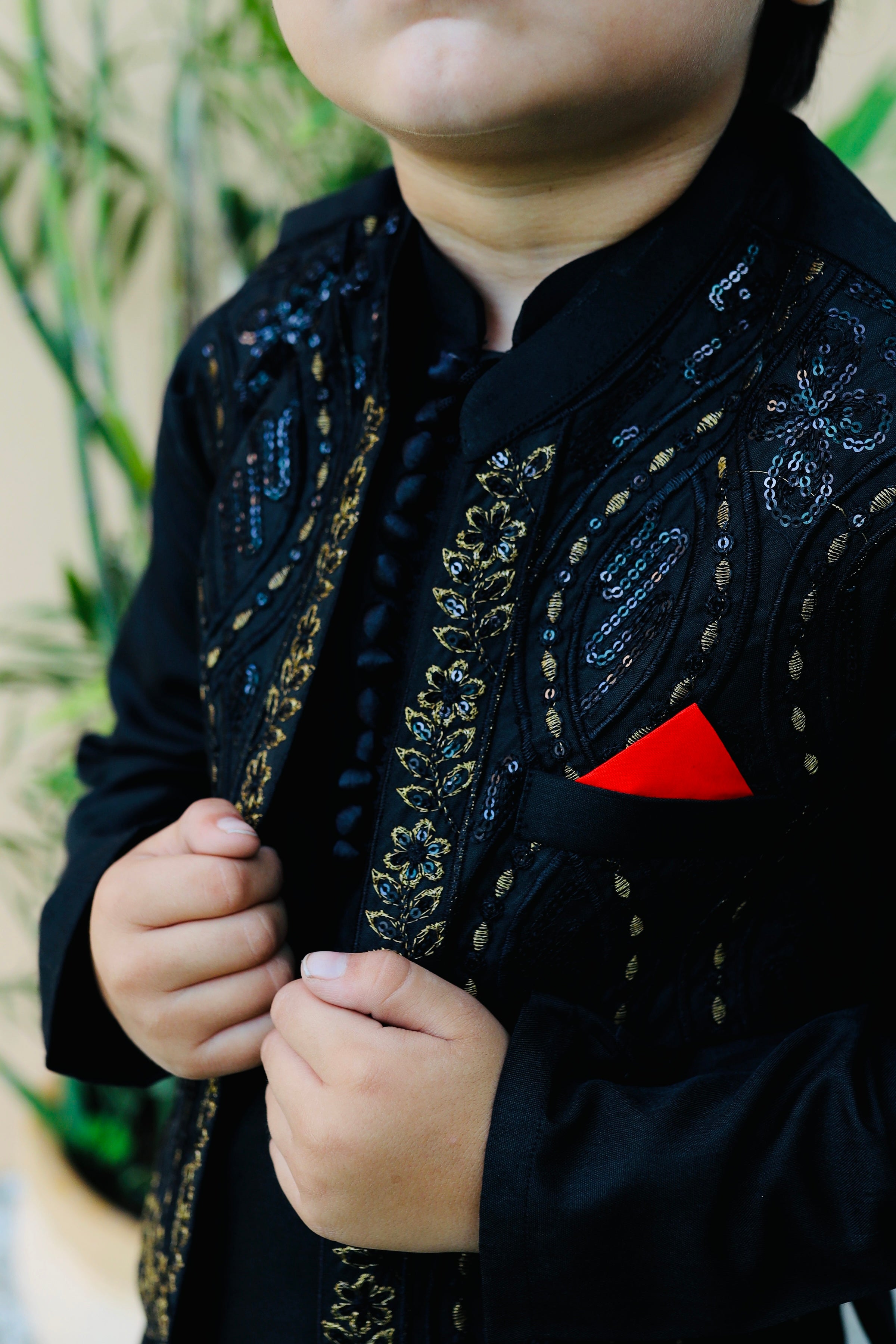 Black Waistcoat Suit AHW 008