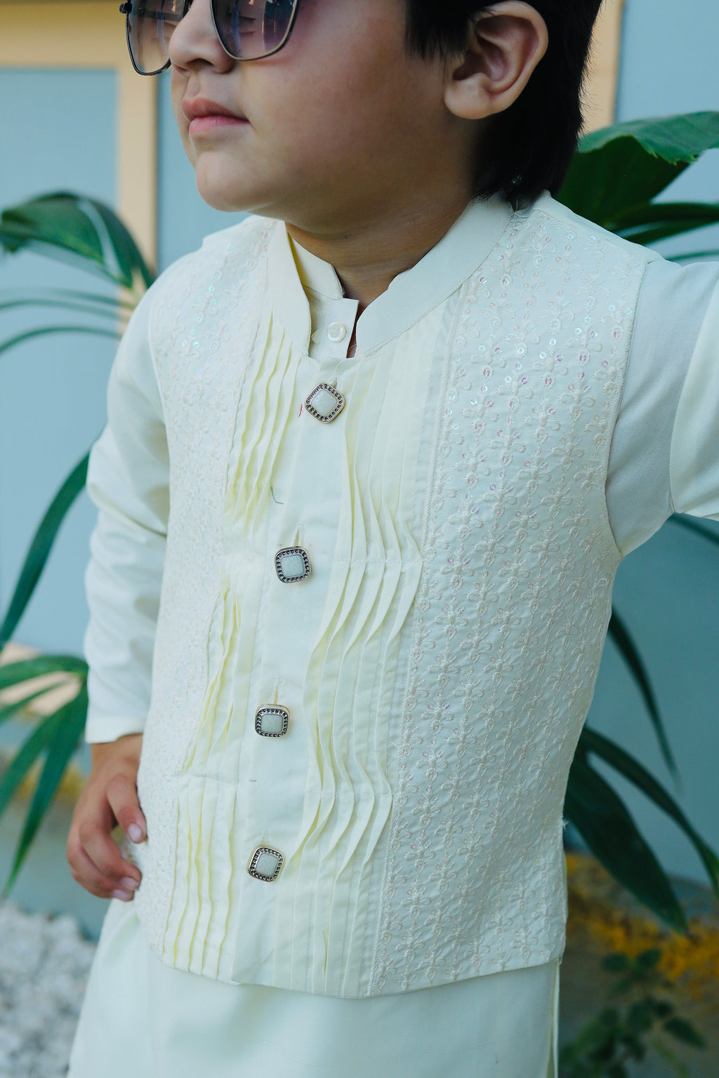 Cream Waistcoat Suit AHW 009