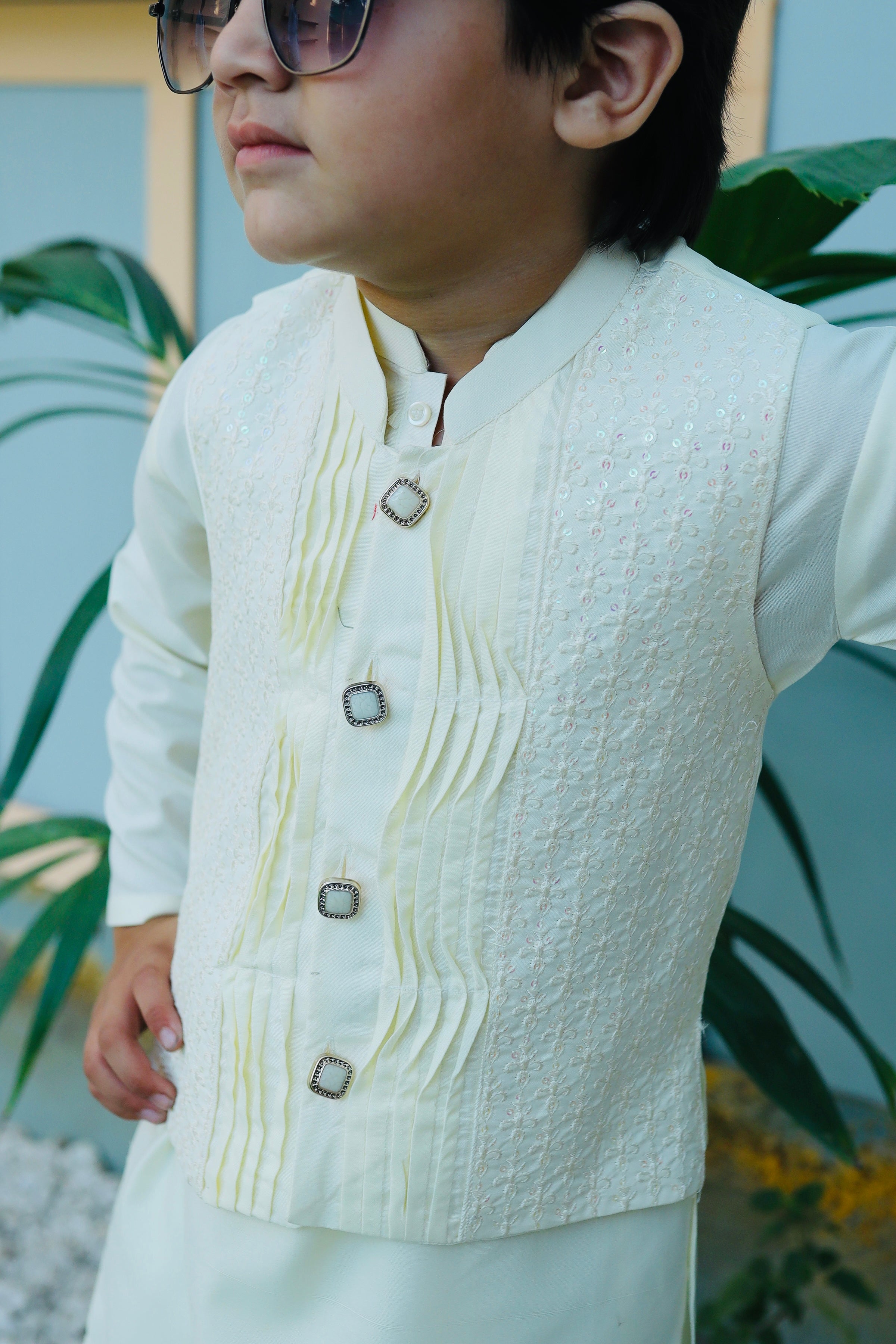 Cream Waistcoat Suit AHW 009