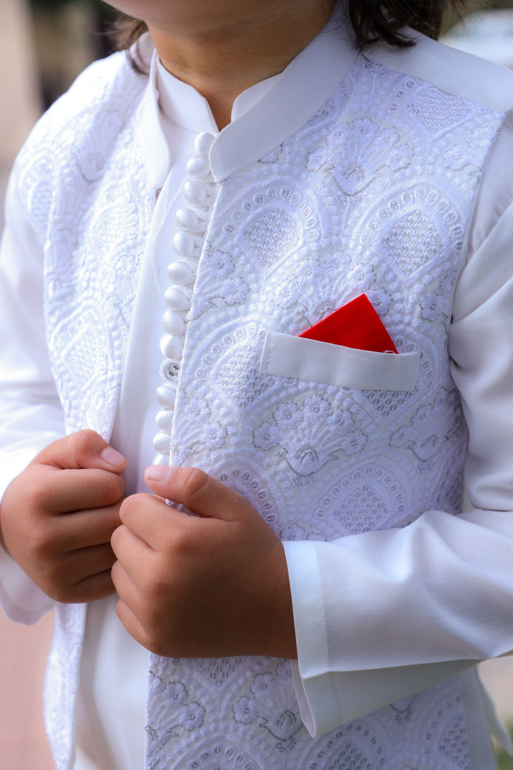 White Waistcoat Suit-KC 049