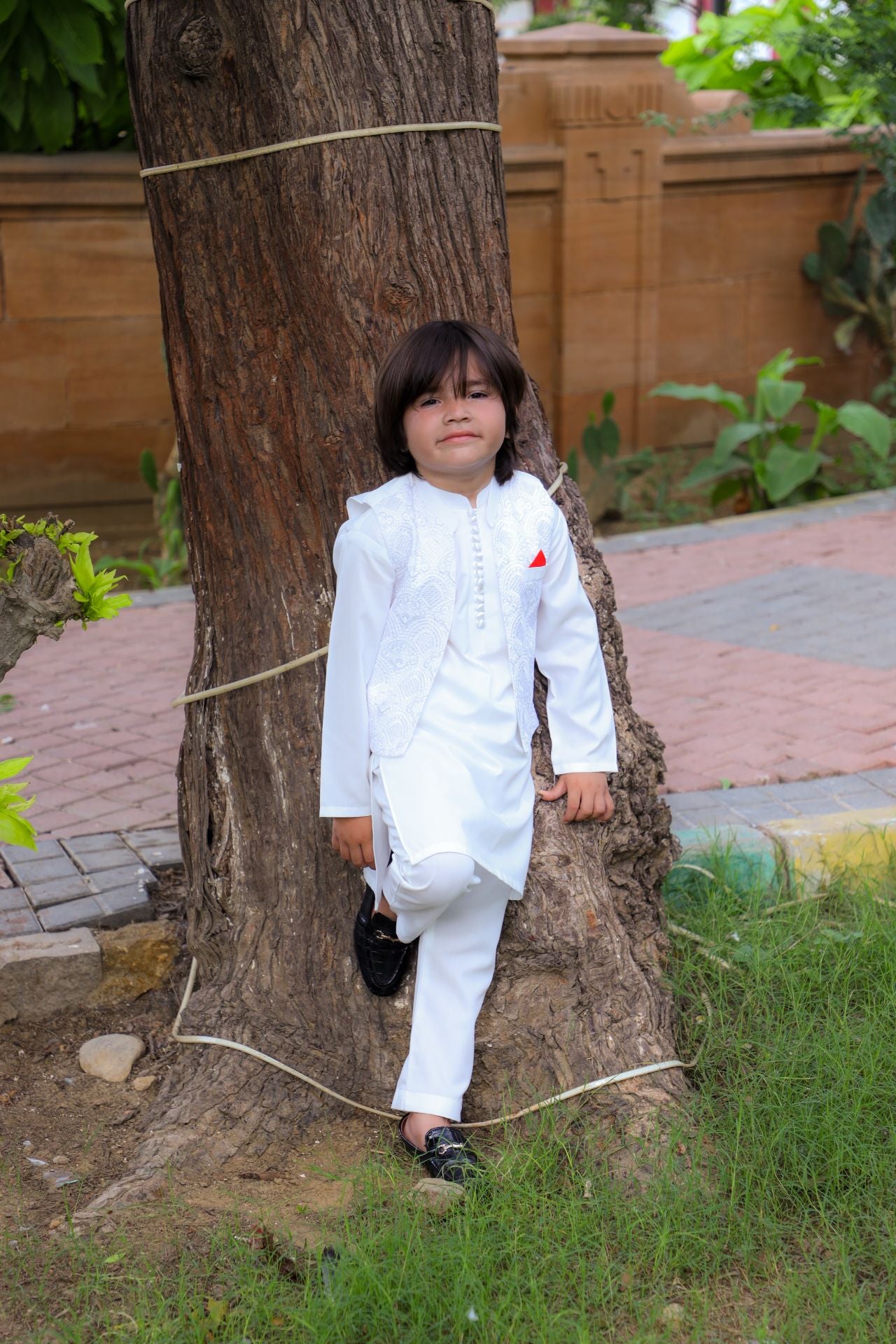 White Waistcoat Suit-KC 049