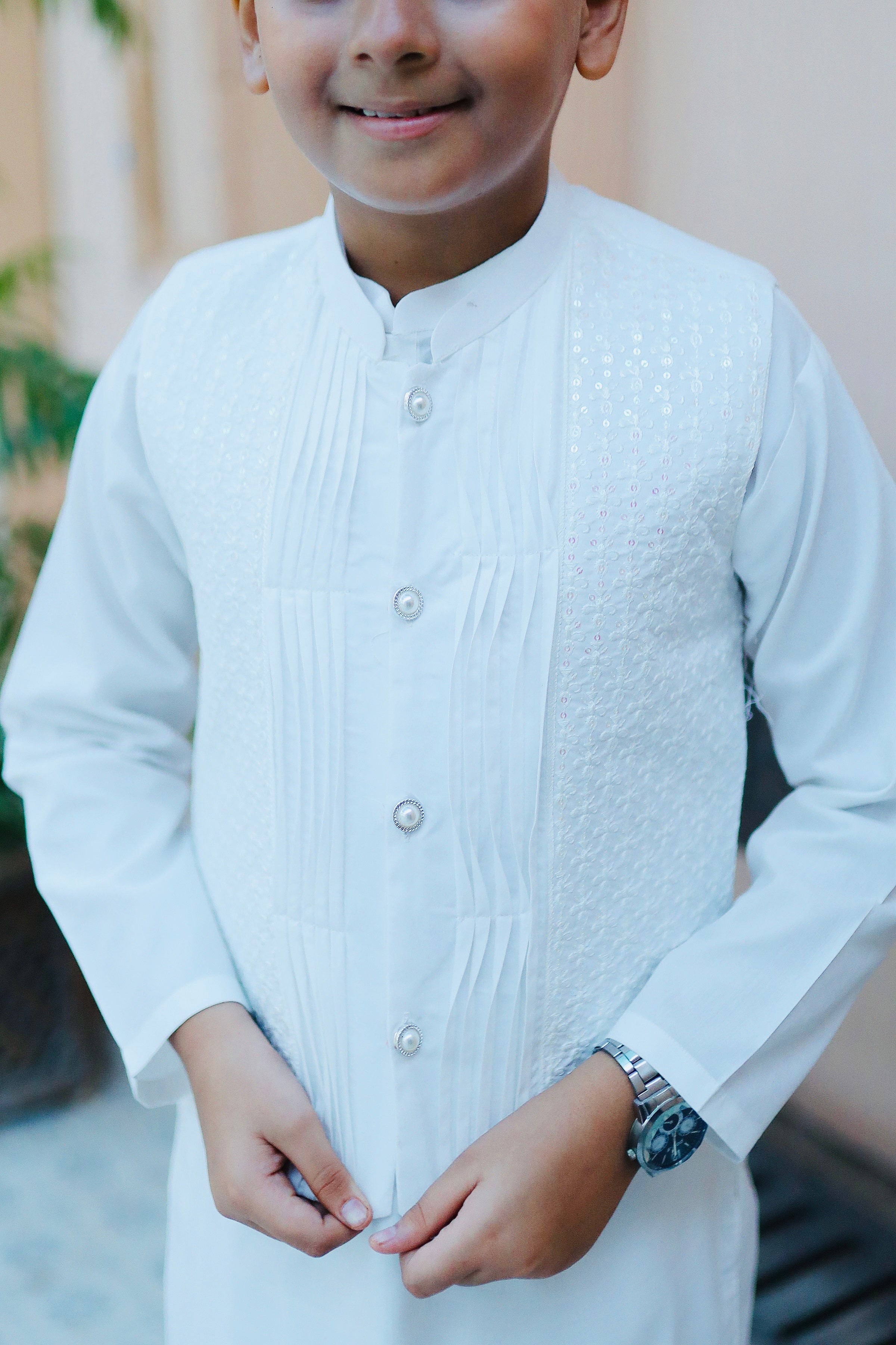 White Waistcoat Suit AHW 010