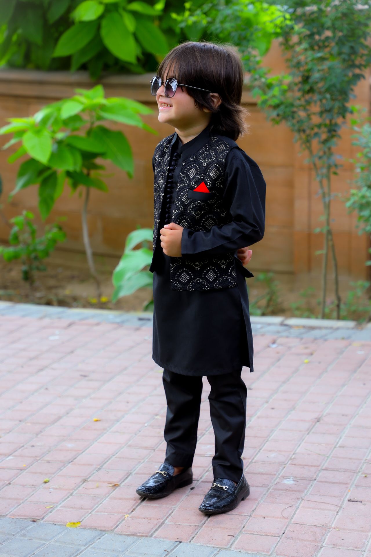 Ebony Black Waistcoat Suit-KC 047