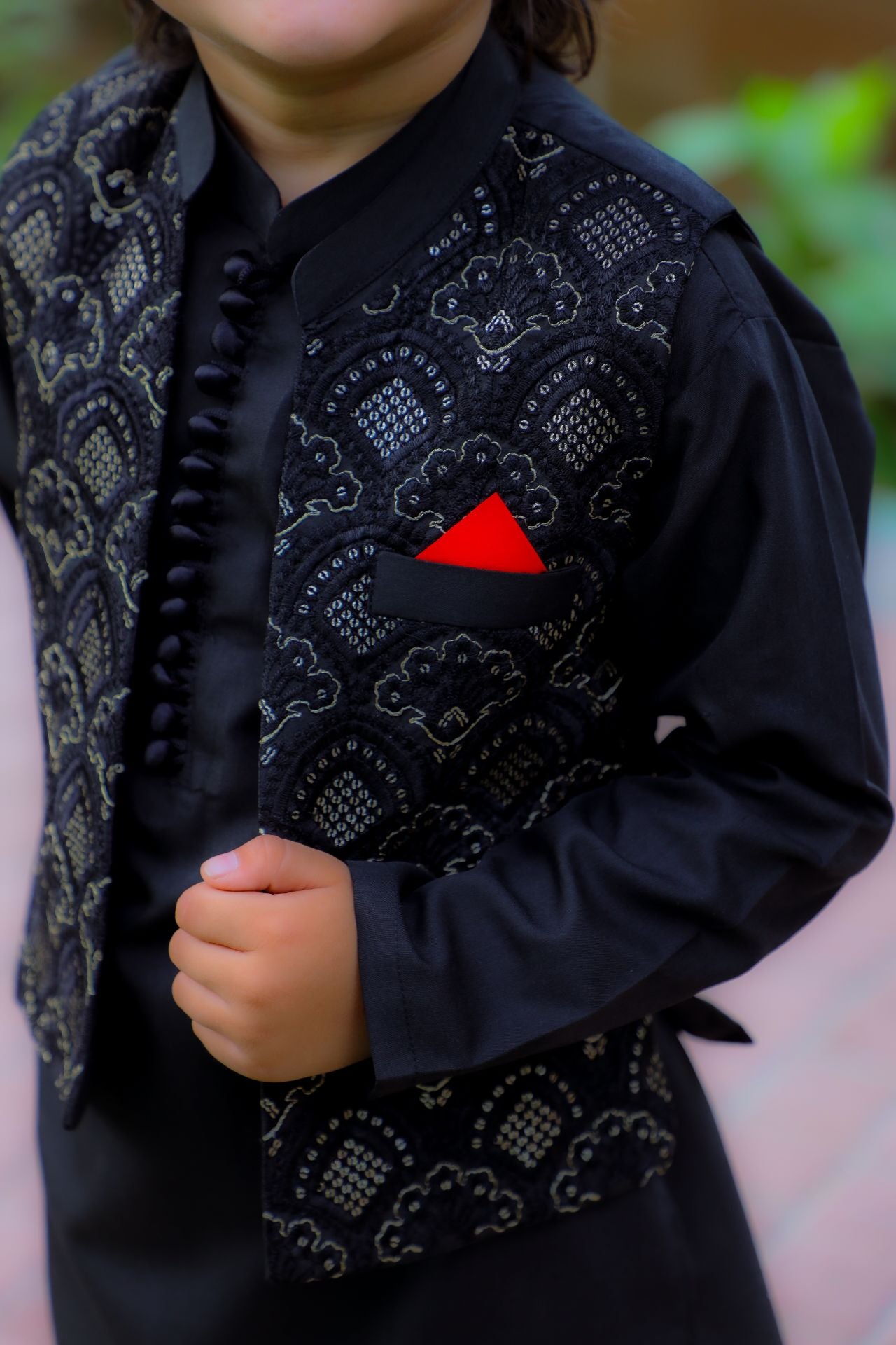 Ebony Black Waistcoat Suit-KC 047