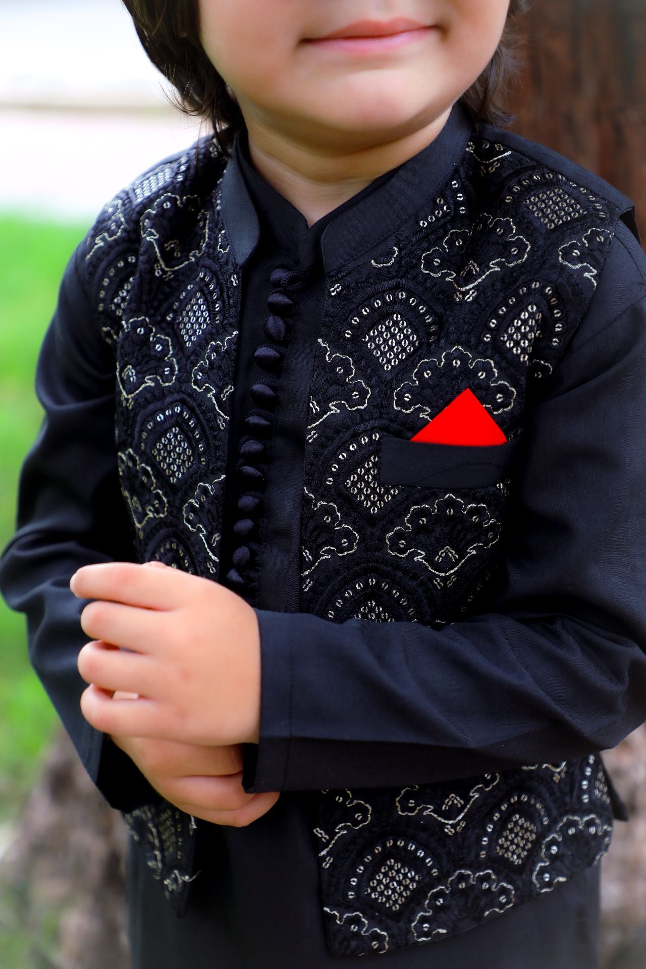 Ebony Black Waistcoat Suit-KC 047