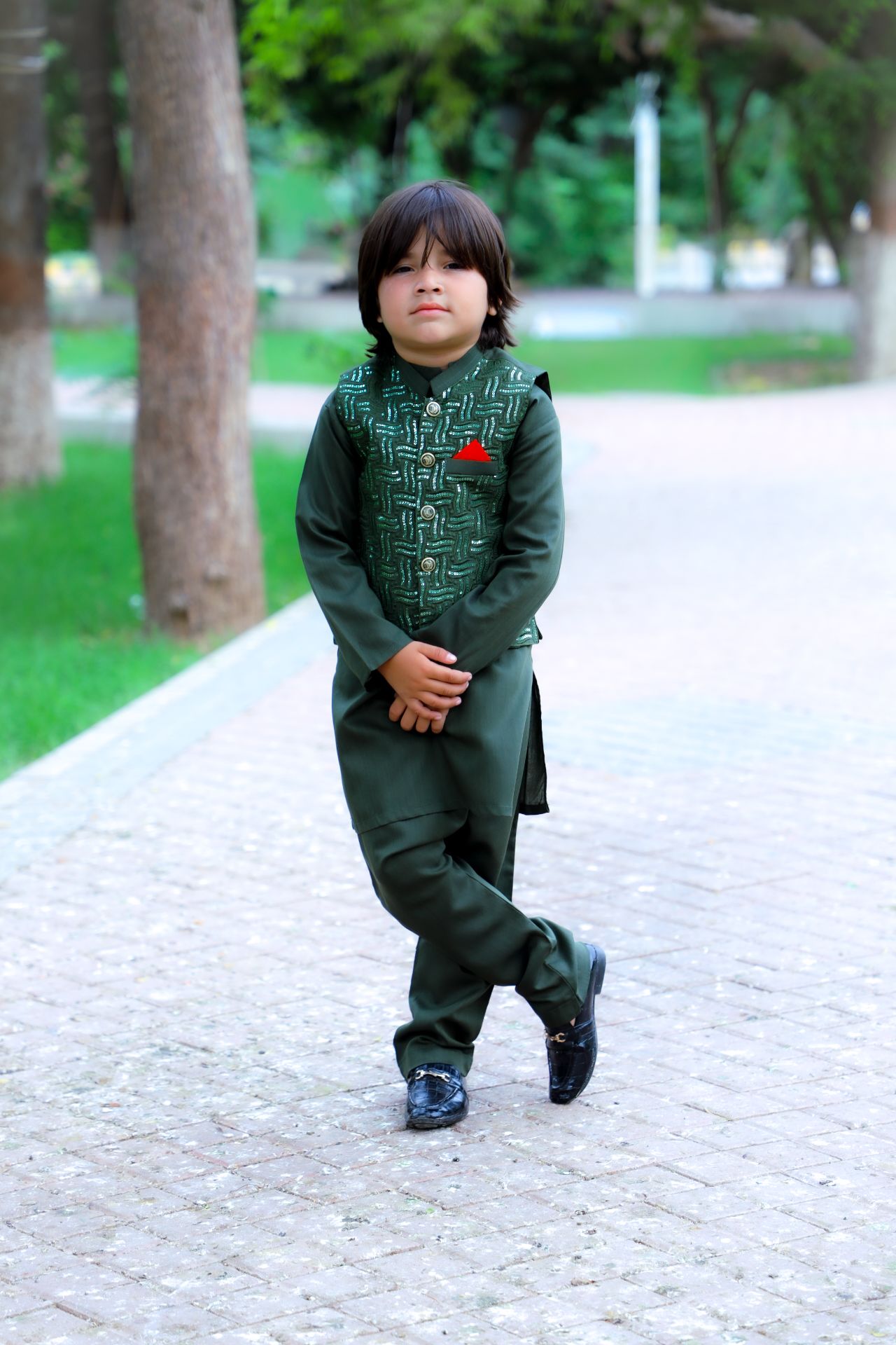 Forest Green Waistcoat Suit-KC 046