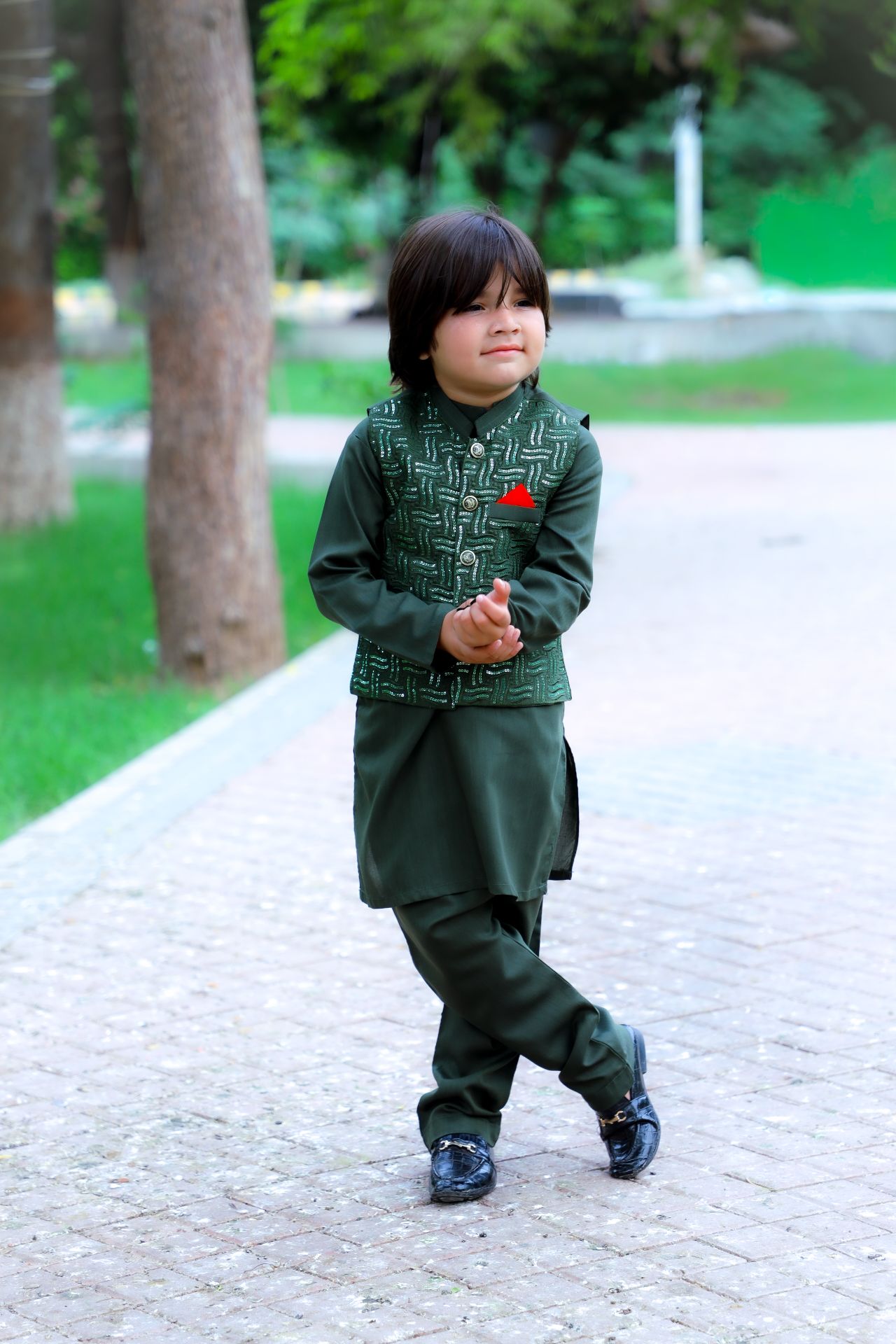 Forest Green Waistcoat Suit-KC 046
