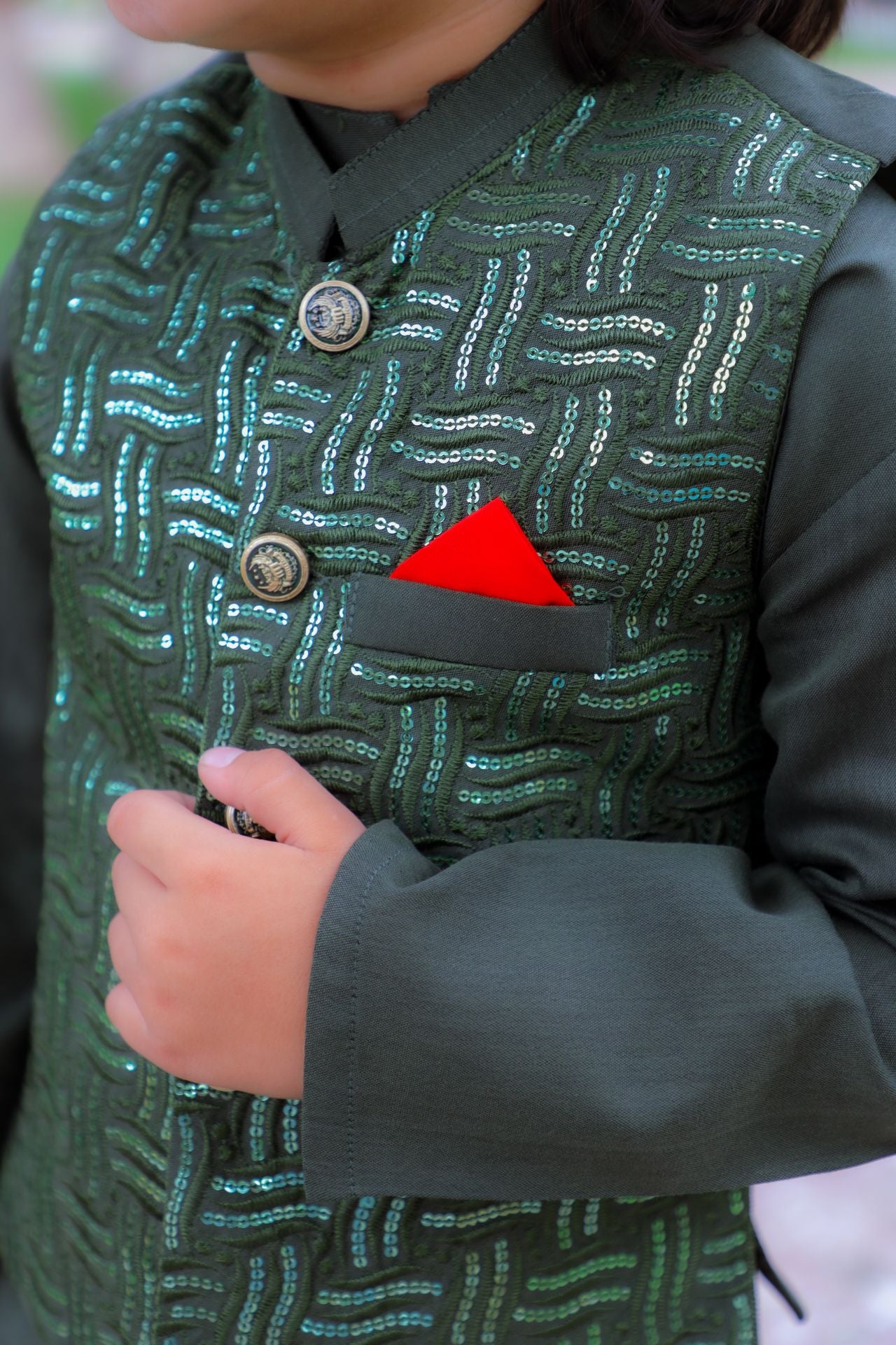 Forest Green Waistcoat Suit-KC 046