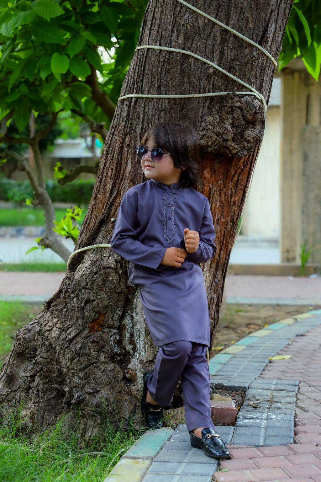 Lavender Grey Kurta Trouser - KE 027