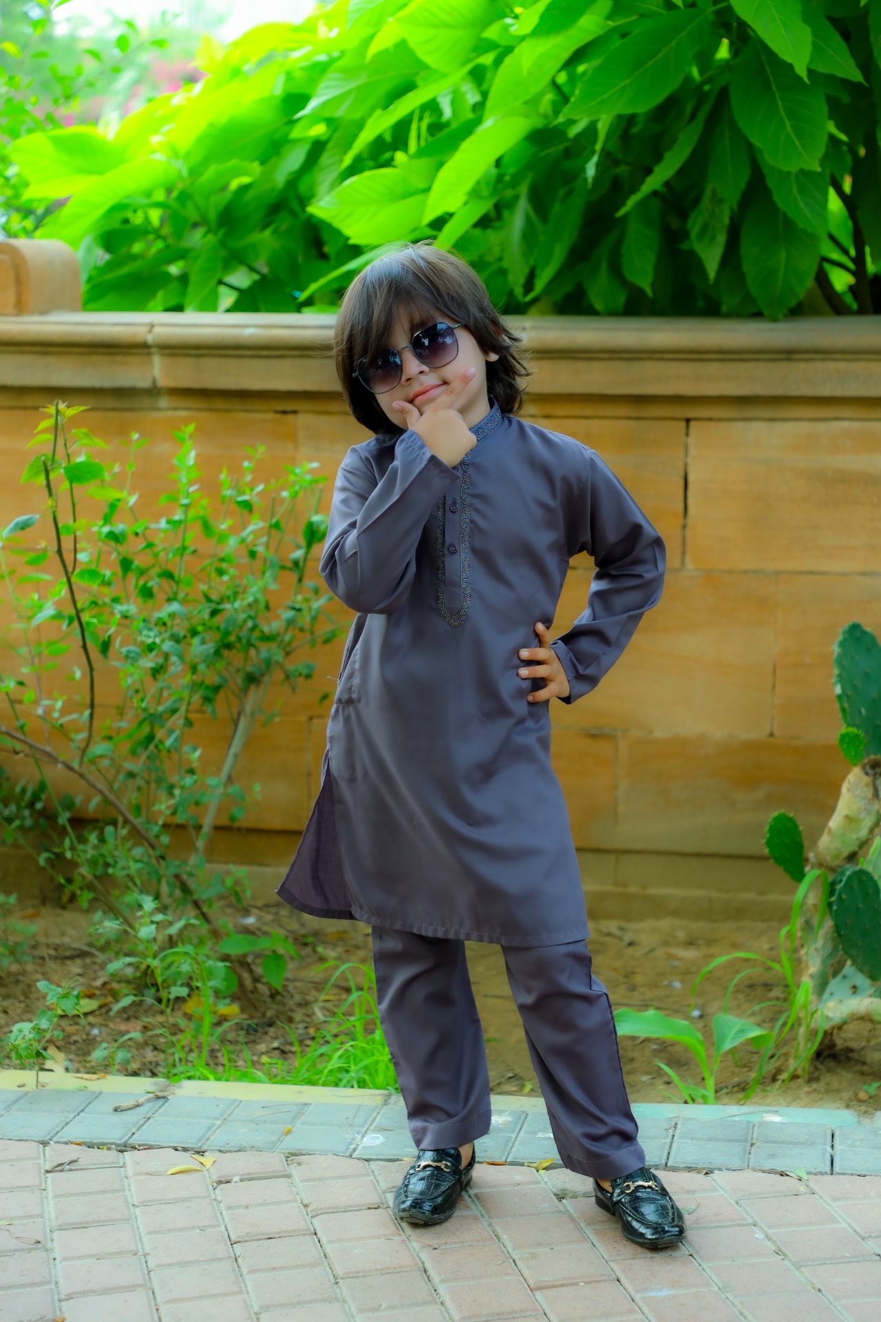 Lavender Grey Kurta Trouser - KE 027