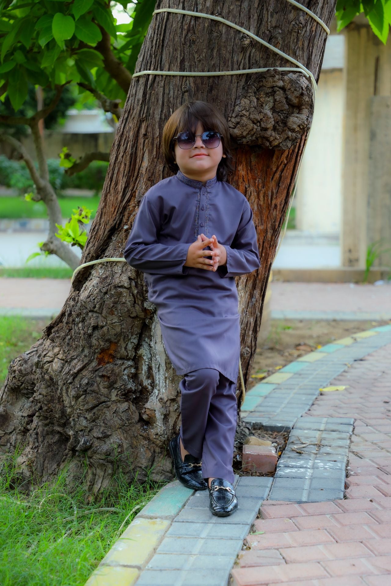 Lavender Grey Kurta Trouser - KE 027