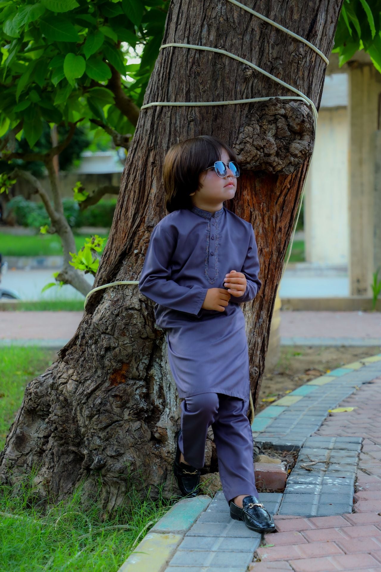 Lavender Grey Kurta Trouser - KE 027