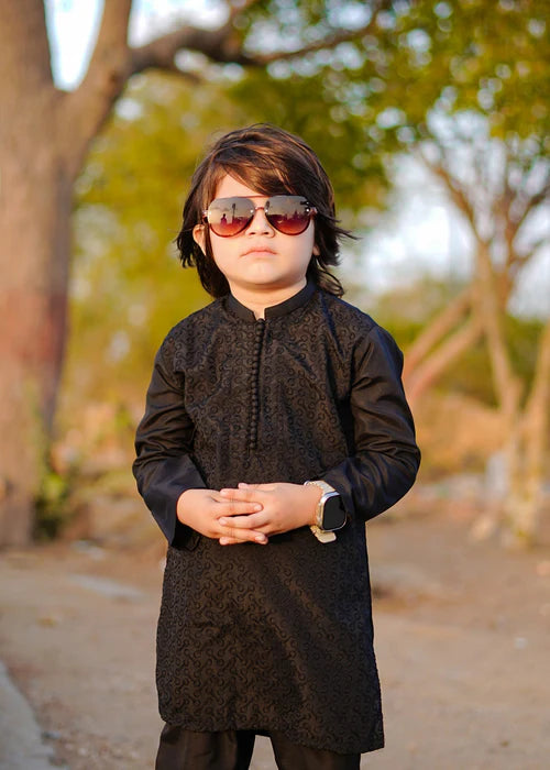 Jet Black chicken Kurta Trouser - KE 006