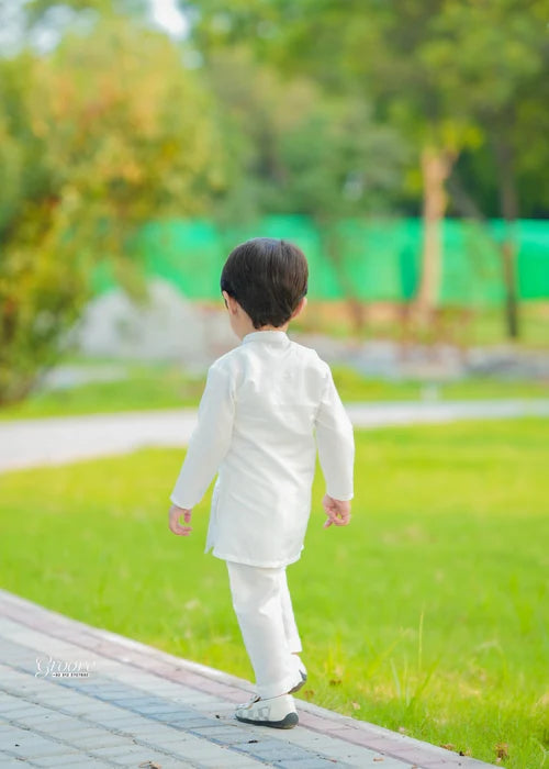 White chicken Kurta Trouser - KE 015