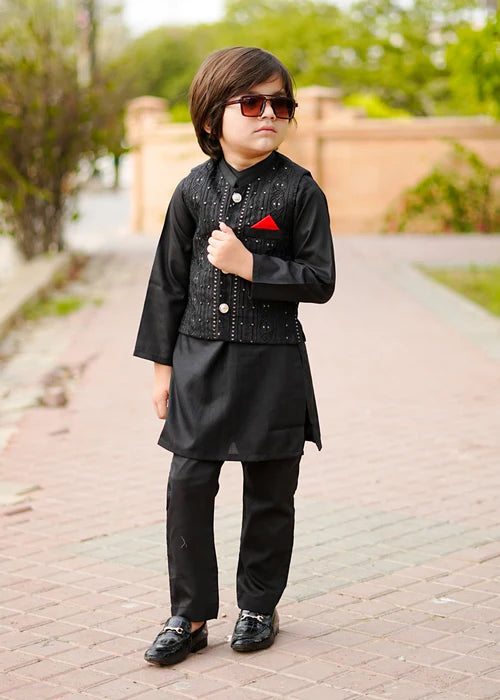 Jade Black Waistcoat Suit-KC 029