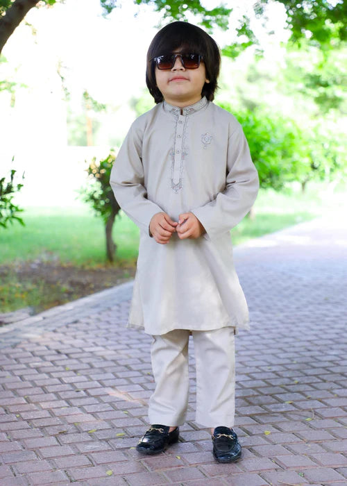 Floral White Kurta Trouser - KE 017