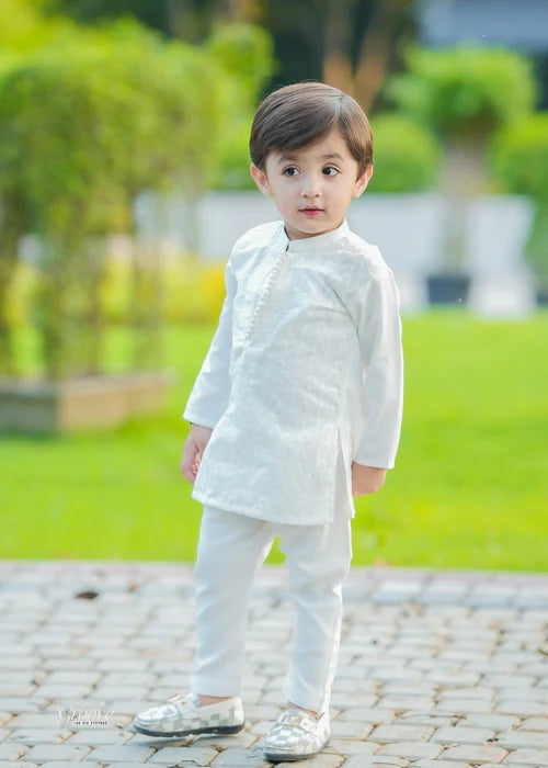 White chicken Kurta Trouser - KE 015
