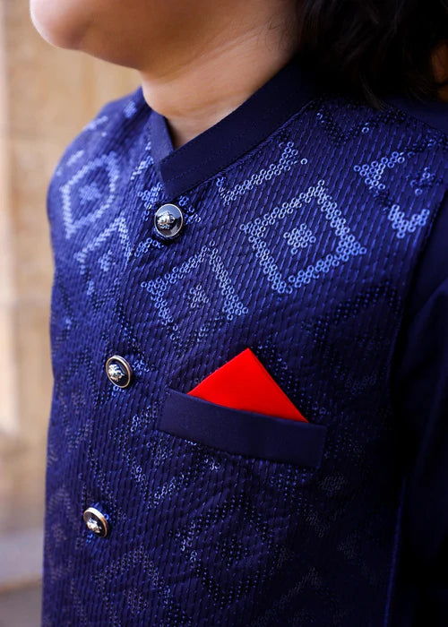 Dark Blue Waistcoat Suit-KC 036