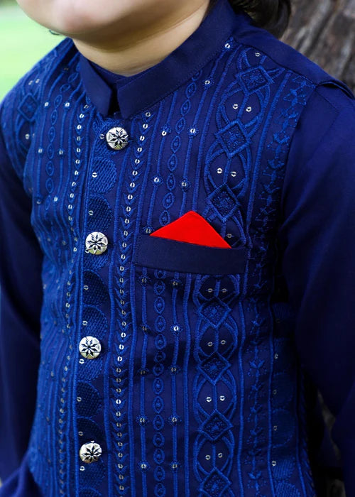 Resolution Blue Waistcoat Suit-KC 030