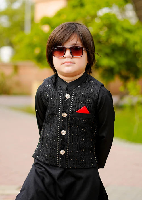 Jade Black Waistcoat Suit-KC 029