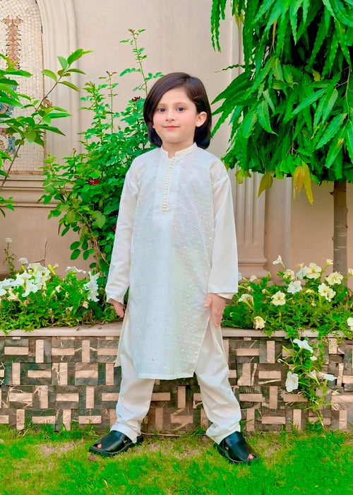 White chicken Kurta Trouser - KE 013