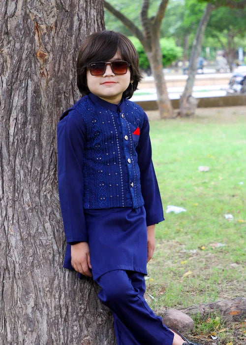 Resolution Blue Waistcoat Suit-KC 030