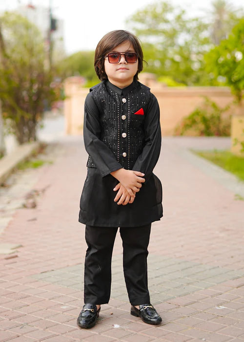 Jade Black Waistcoat Suit-KC 029