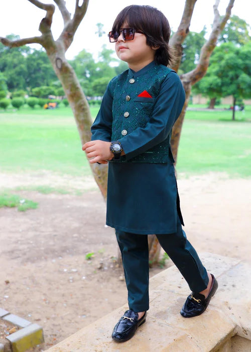 Pine Green Waistcoat Suit-KC 032