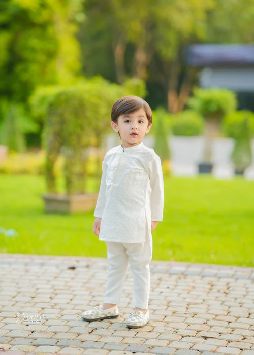 White chicken Kurta Trouser - KE 015
