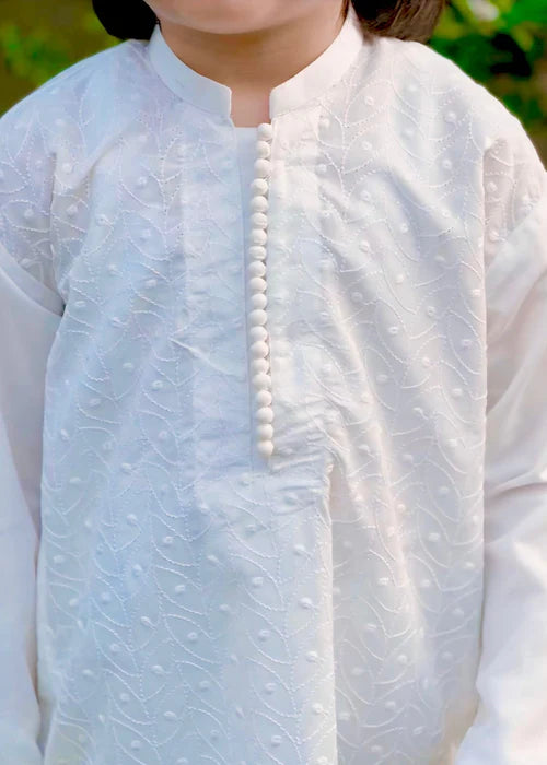 White chicken Kurta Trouser - KE 013