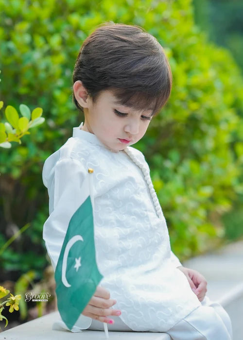 White chicken Kurta Trouser - KE 015