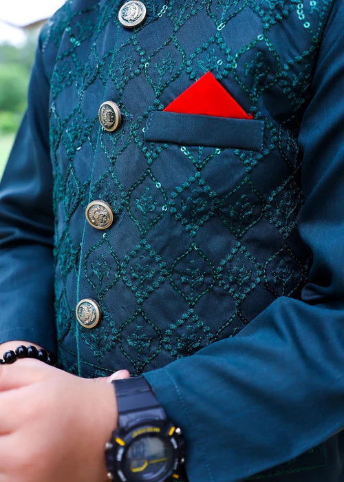 Pine Green Waistcoat Suit-KC 032