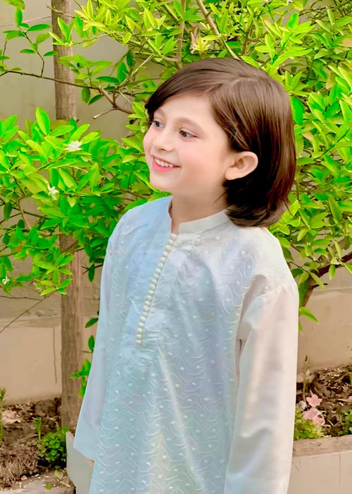 White chicken Kurta Trouser - KE 013