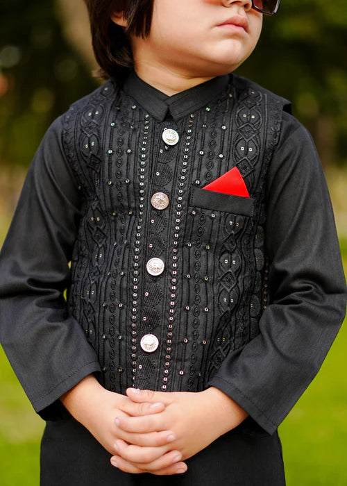 Jade Black Waistcoat Suit-KC 029